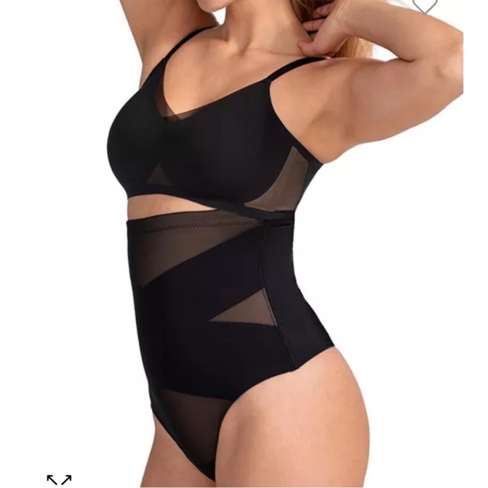 Women's Black Sheer Panel Bodysuit Honey Love